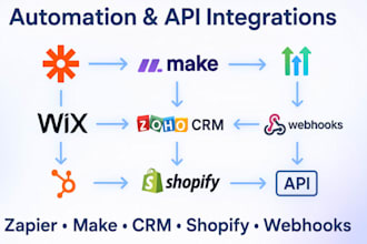 zapier make com gohighlevel wix hubspot zoho crm shopify keap api and webhooks