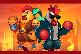 design 2d game UI and characters