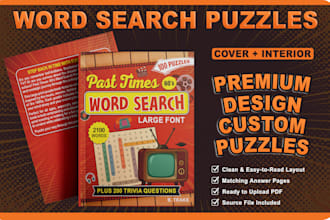 create word search puzzle book covers and interiors for KDP