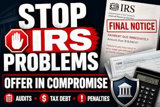 help resolve irs tax debt, penalties, audits, and offer in compromise cases