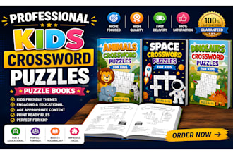 create kids crossword puzzle book for amazon kdp