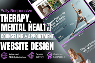create responsive therapy website, counseling website with booking appointment