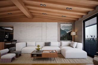 restyle 3d interior livingroom, furniture layout,wooden wall, vr tour, d5 render