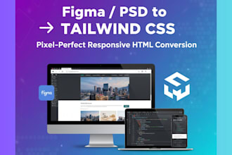 convert figma to responsive HTML with tailwindcss