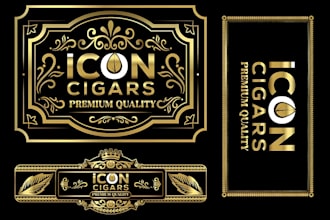 do modern cigar ring, cigar box, cigar band, cigar label, and cigar logo design