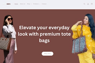 design profitable tote bag shopify website handbag store backpack website