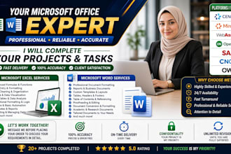 do your microsoft excel ,ms word assignments, projects and modules urgently