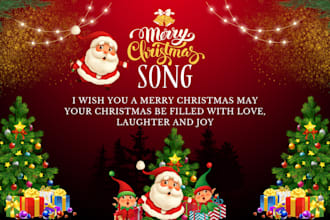 sing christmas song, christmas jingle new year christmas card background vocal