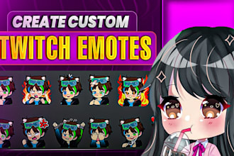 create chibi emotes or sub badges for twitch, discord kick