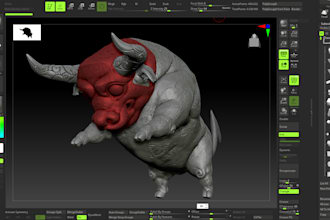 sculpt realistic 3d model,animal,creatures,3d printable character,zbrush statue