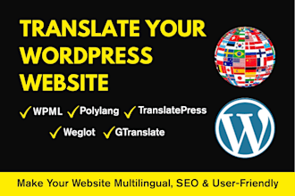 translate wordpress website into multilingual using wpml or polylang