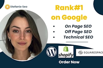 optimize shopify wix squarespace wordpress website seo for google 1st page rank