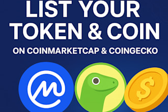 list your token and coin on coinmarketcap or coingecko