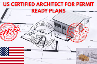certified architect permit ready building set architect stamp oh co md pe stamp