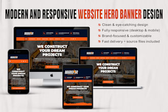 design a modern website hero banner in figma or photoshop