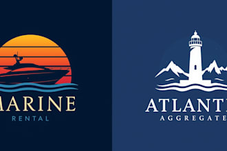 design marine, boat, yacht, shipping brand logo