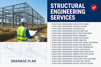 structural engineering design steel frame concrete design load analysis permit