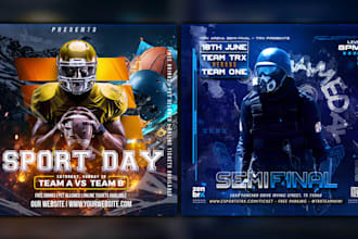 design a professional advertising sports flyer or poster