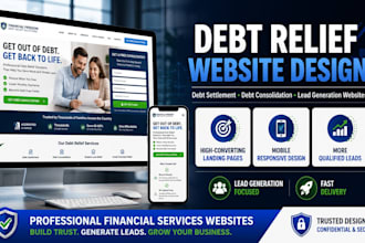 build debt relief website debt relief landing page debt settlement website