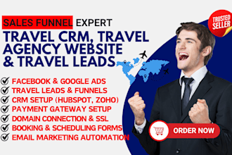 setup travel crm travel leads affiliate agency travel ads hotel vacation website