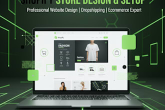 build shopify store design, shopify dropshipping store, shopify website