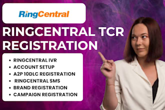setup tcr ringcentral  registration, a2p 10ddlc campaign, sms compliance
