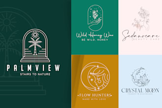 do  lineart boho minimalist feminine signature hand drawn logo design