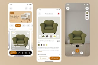 develop ar furniture placement app, 3d virtual home decor app and ai design