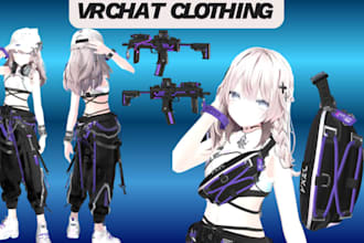 design vrchat outfit vrchat clothing accessories  weapon vr assets 3d clothing