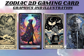 make design tarot, zodiac, tcg, card game, playing card and board game