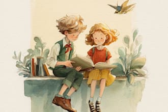 draw watercolor illustrations for children book