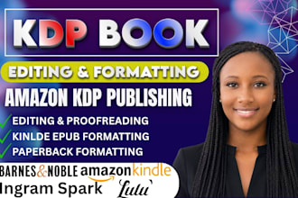 do KDP book editing paperback kindle book formatting proofreading KDP publishing