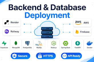 deploy your backend and database on render, railway, firebase, supabase, mongodb