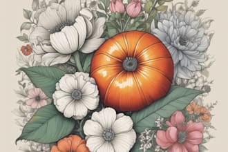 create ink drawings of plants and flowers