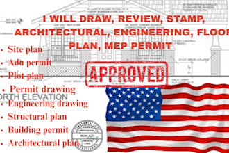 draw, stamp architectural engineering drawing letter construction permit mep