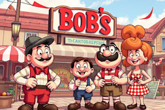 draw you in bob burgers cartoon style pro