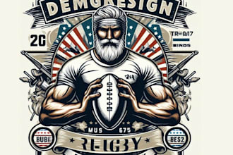design vintage sports rugby team logo within 24 hours