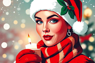 make a christmas card or a christmas themed pop art portrait