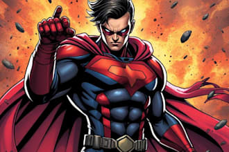 create superhero comic superhero character marvel style