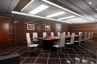 renew 3d luxury office,meeting room,wall paneling,furniture layout,cgi rendering