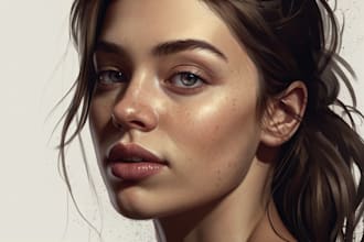 create realistic digital portrait illustration