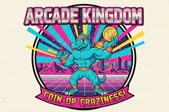 make a retro 80s cartoon inspired logo