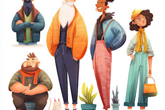 design character, illustrations for commercial use