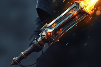 create weapon concept art for you