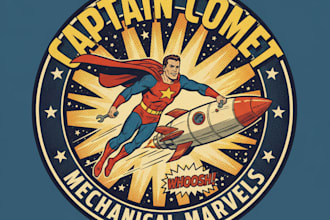 design a vintage comic style logo