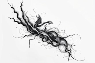 professional tattoo design black and white