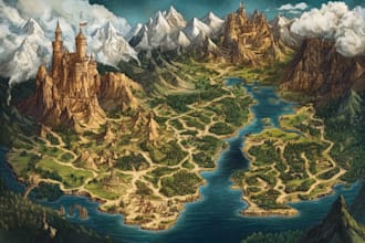 do fantasy map illustration for map