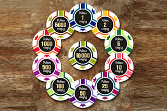 design professional poker chip or poker logo