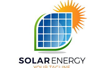 design modern electrical solar energy power panel logo