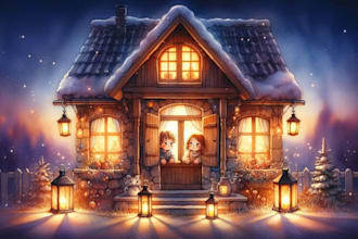 watercolor childrens story book illustrations, childrens book artwork